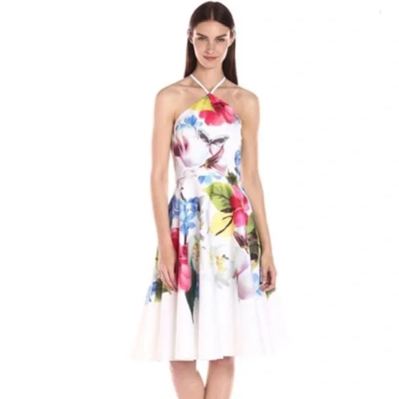 halter ombre dress Blue Charmeuse Tie Halter Neck Ombre Gown main image 1